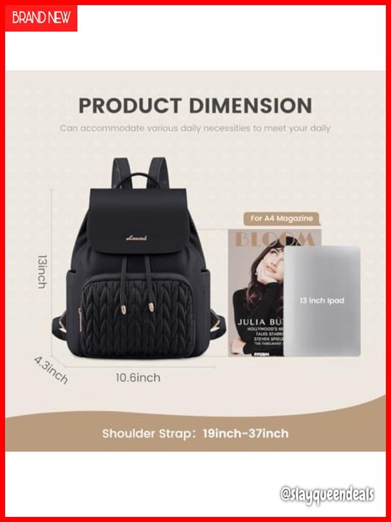 Mini Quilted Backpack Purse Women Anti-theft Water Resistant Travel Daypack